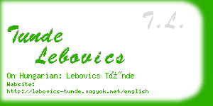 tunde lebovics business card